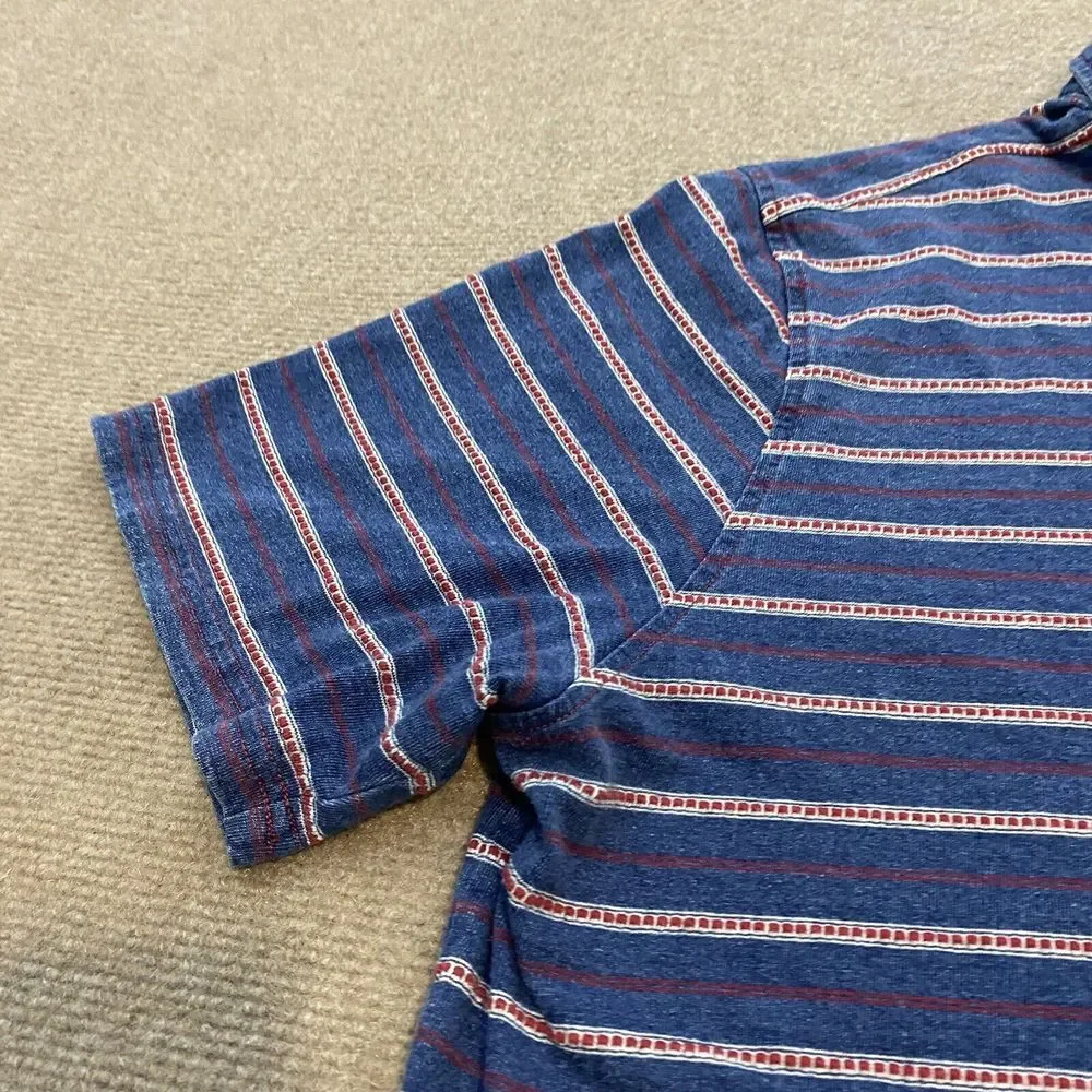 Carbon 2 Cobalt Polo Shirt Mens Large‎ Textured Stripes Short Sleeve Casual